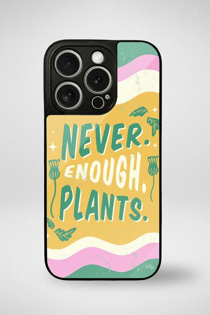 Houseplants lettering Glass Mobile Case - iPhone, Samsung & OnePlus -1