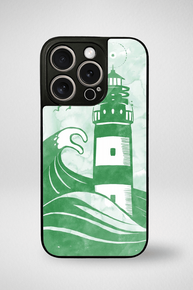 Lighthouse in the ocean Glass Mobile Case - iPhone, Samsung & OnePlus -1