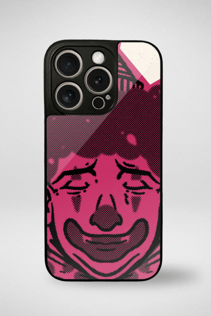 Creepy circus clown cartoon Glass Mobile Case - iPhone, Samsung & OnePlus -1