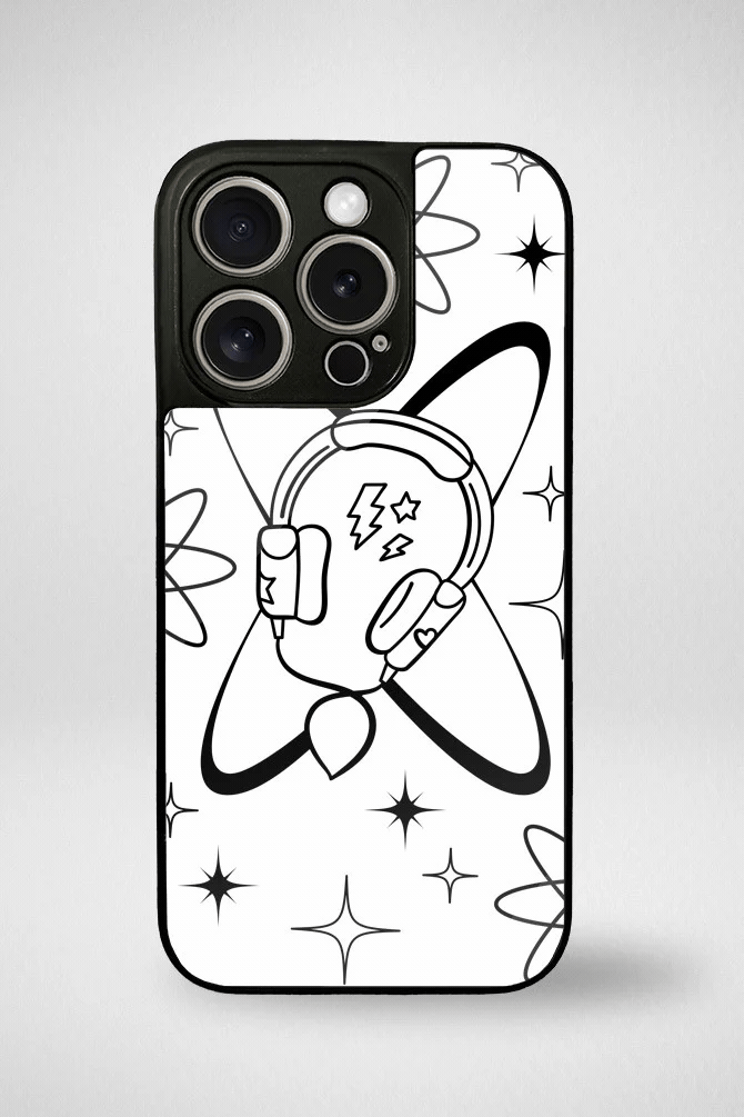 Monochrome doodle Glass Mobile Case - iPhone, Samsung & OnePlus -1