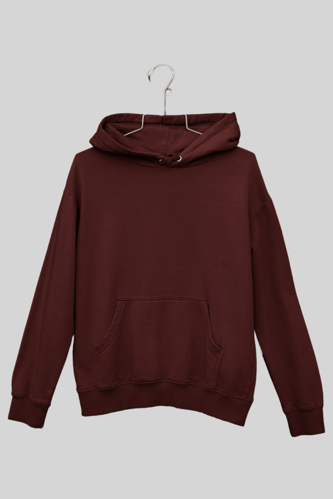 Maroon Oversized Hoodie For Women - WowWaves - 1