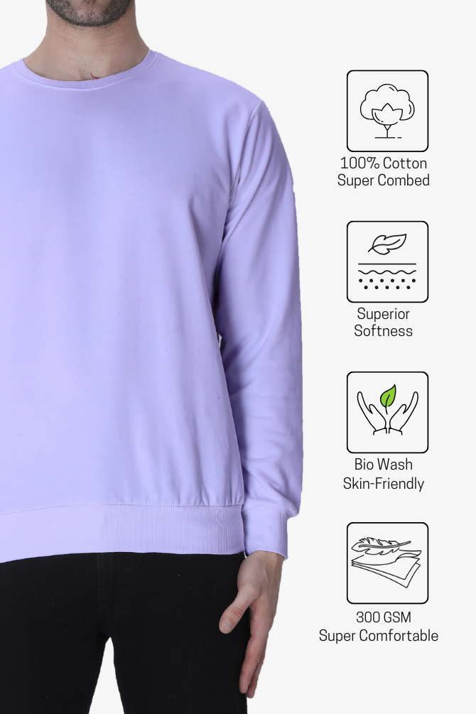 Lavender Sweatshirt For Men - WowWaves - 5