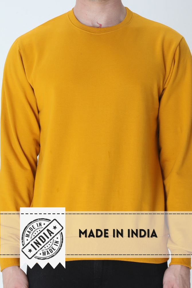 Mustard Yellow Sweatshirt For Men - WowWaves - 7