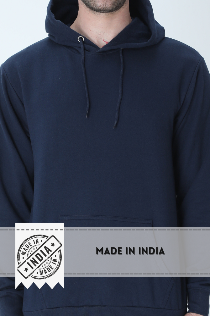 Navy Blue Hoodie For Men - WowWaves - 5