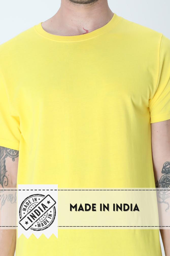 Bright Yellow T-Shirt For Men - WowWaves - 4
