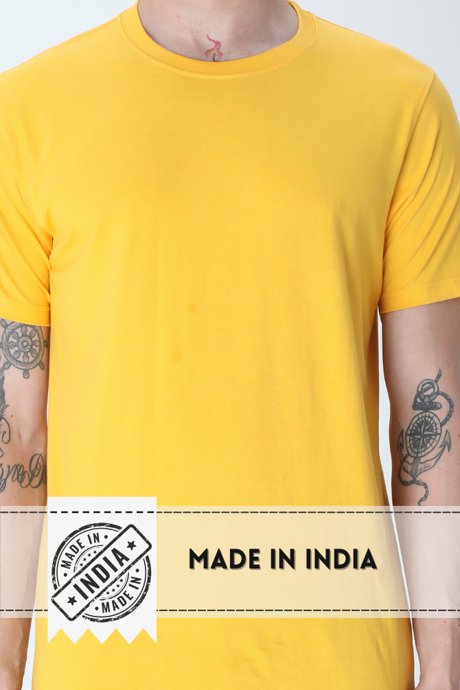 Golden Yellow T-Shirt For Men - WowWaves - 5