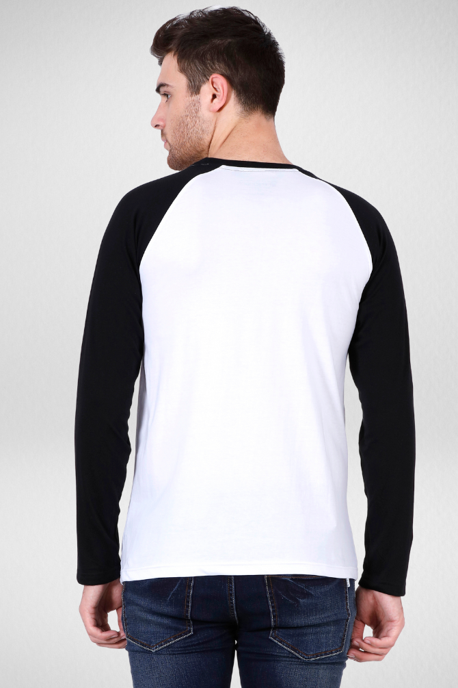 Black White Raglan Sleeve T-Shirt For Men - WowWaves - 9