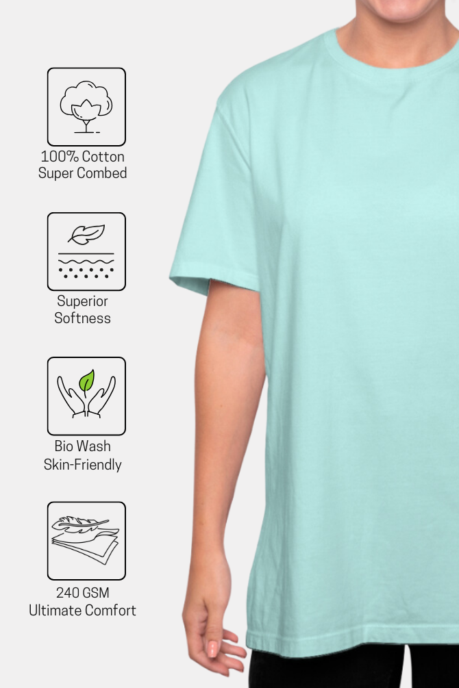 Mint Oversized T-Shirt For Women - WowWaves - 6