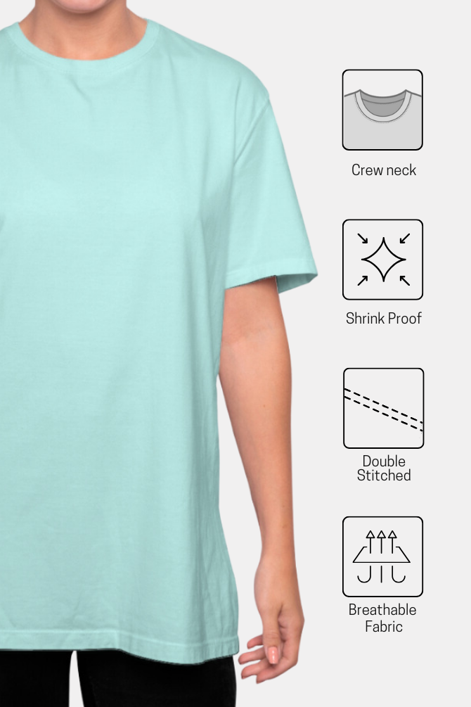 Mint Oversized T-Shirt For Women - WowWaves - 5