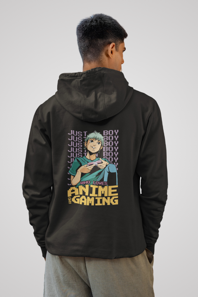 Anime Gamer Black Printed Hoodie For Men - WowWaves - 4