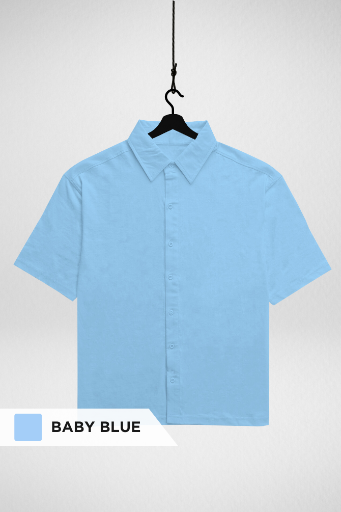 Black and Baby Blue Oversized Shirts Combo - 3