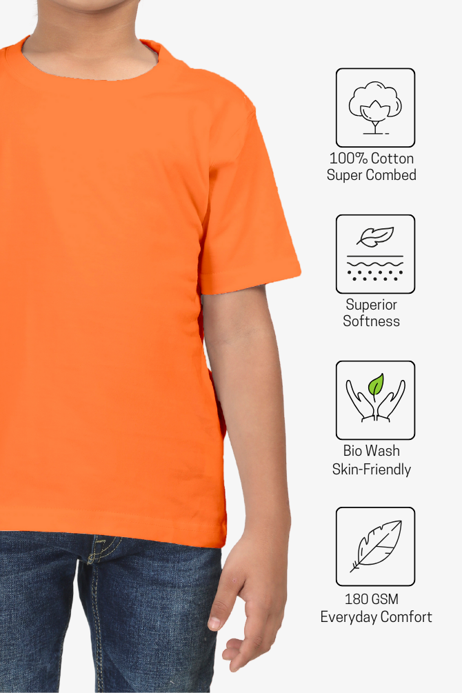 Orange T-Shirt For Boy - WowWaves - 3