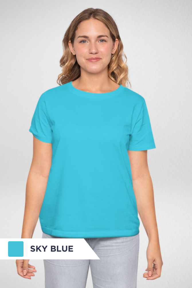 Pick Any 2 Plain T-Shirts Combo For Women - WowWaves - 28