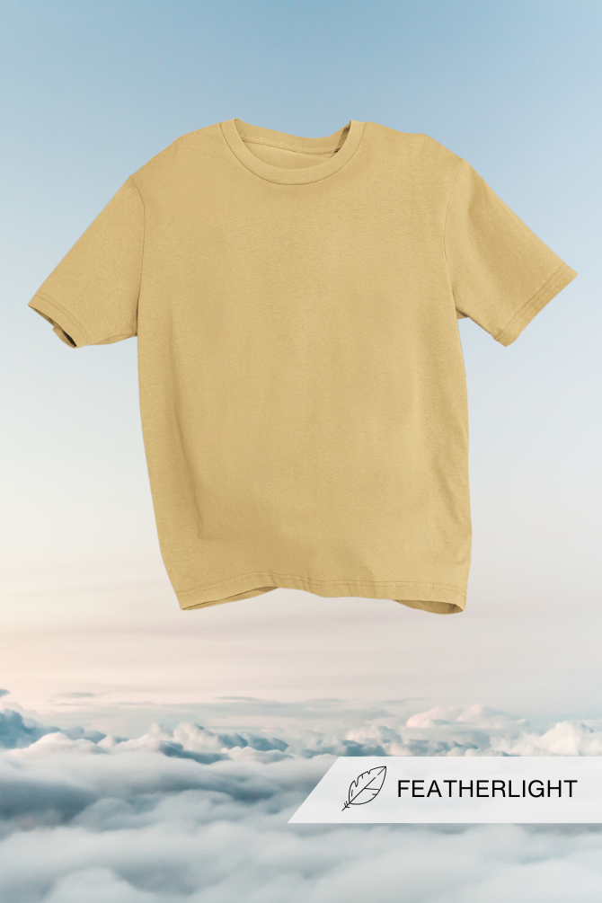 Beige Supima Cotton T-Shirt For Men - WowWaves - 5