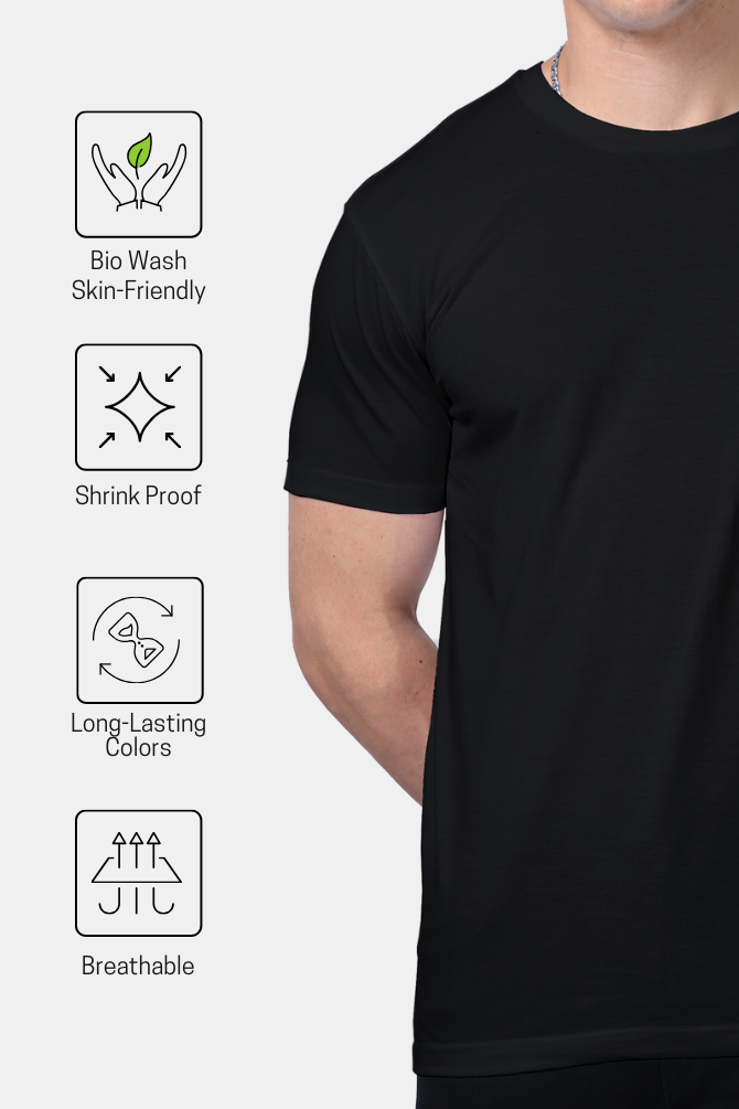 Black Supima Cotton T-Shirt For Men - WowWaves - 9
