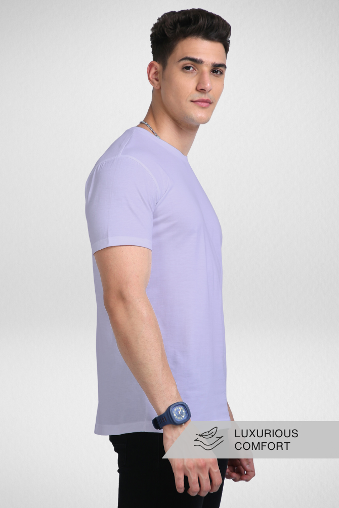 Lavender Supima Cotton T-Shirt For Men - WowWaves - 3