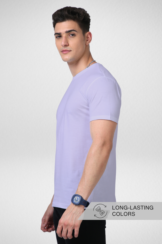 Lavender Supima Cotton T-Shirt For Men - WowWaves - 4