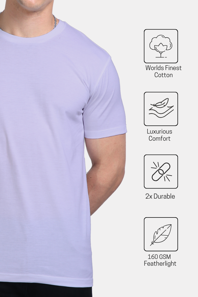 Lavender Supima Cotton T-Shirt For Men - WowWaves - 8