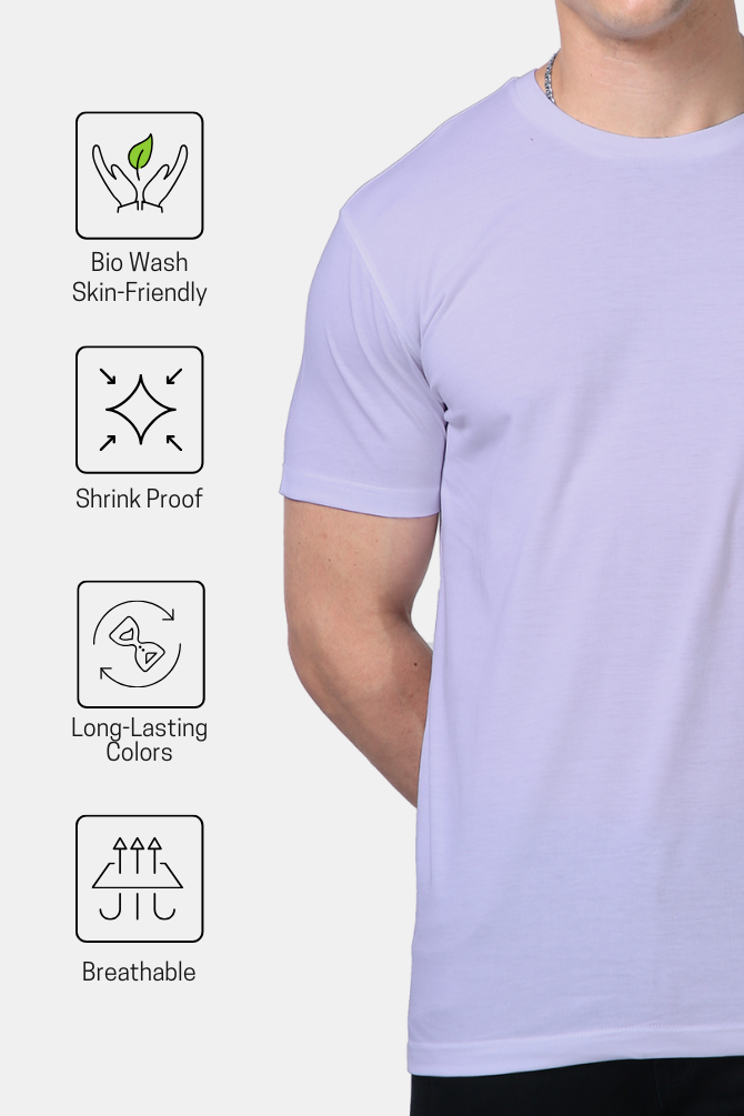 Lavender Supima Cotton T-Shirt For Men - WowWaves - 9
