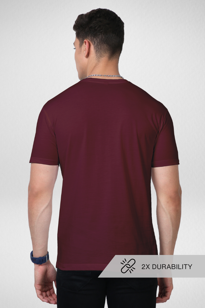 Maroon Supima Cotton T-Shirt For Men - WowWaves - 2