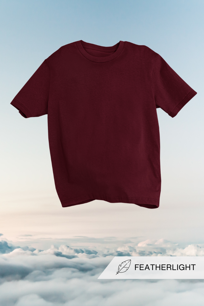 Maroon Supima Cotton T-Shirt For Men - WowWaves - 5