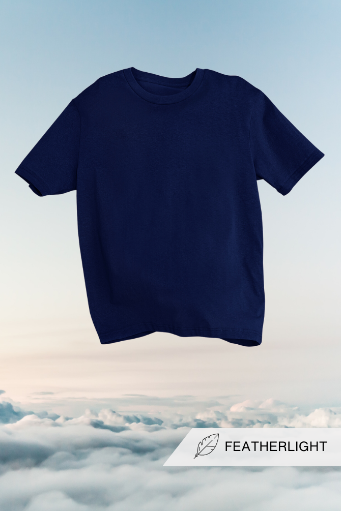 Navy Blue Supima Cotton T-Shirt For Men - WowWaves - 5