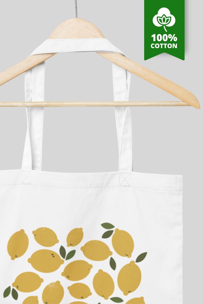 Lemons Fruit Zipper Tote Bag -3