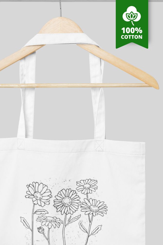 Daisy Growing Flowers Zipper Tote Bag -3