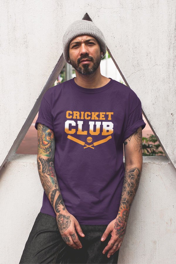 Cricket Club Printed T-Shirt For Men - WowWaves