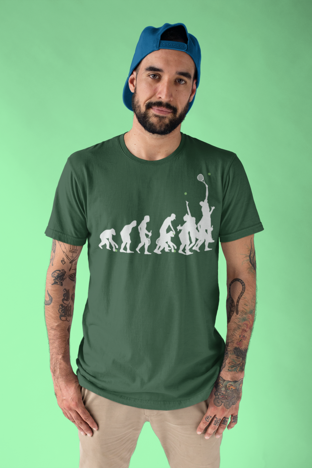 Tennis Evolution Printed T-Shirt For Men - WowWaves - 4