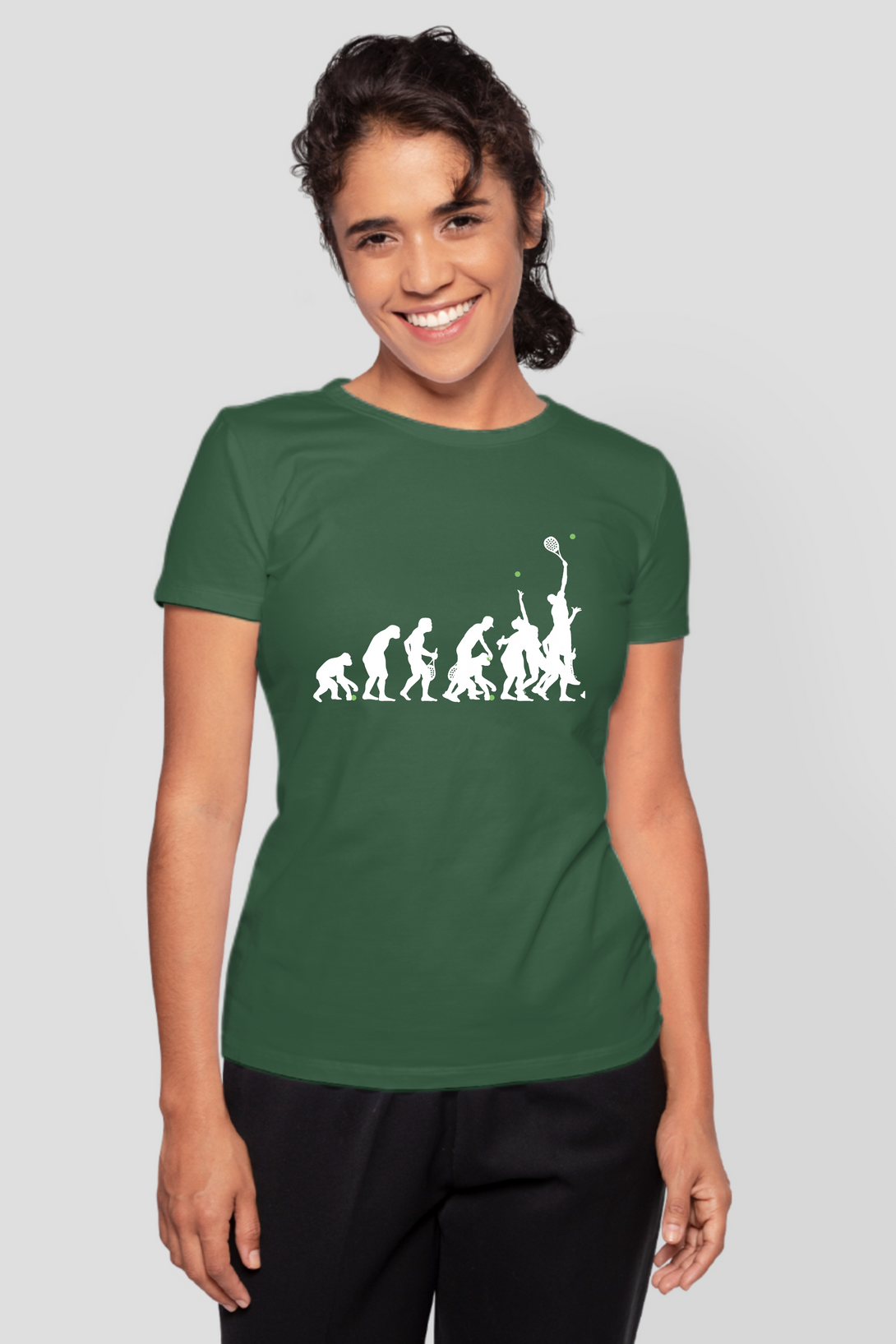 Tennis Evolution Printed T-Shirt For Women - WowWaves - 8