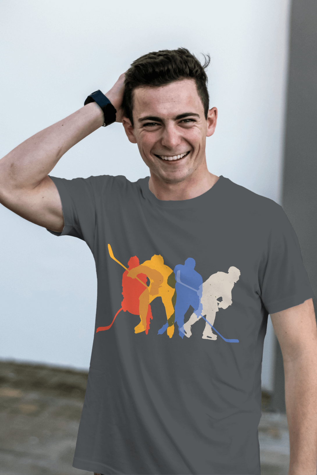 Hockey Players Printed T-Shirt For Men - WowWaves - 3