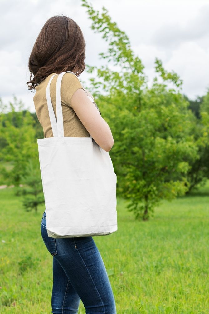 Plain Zipper Tote Bags