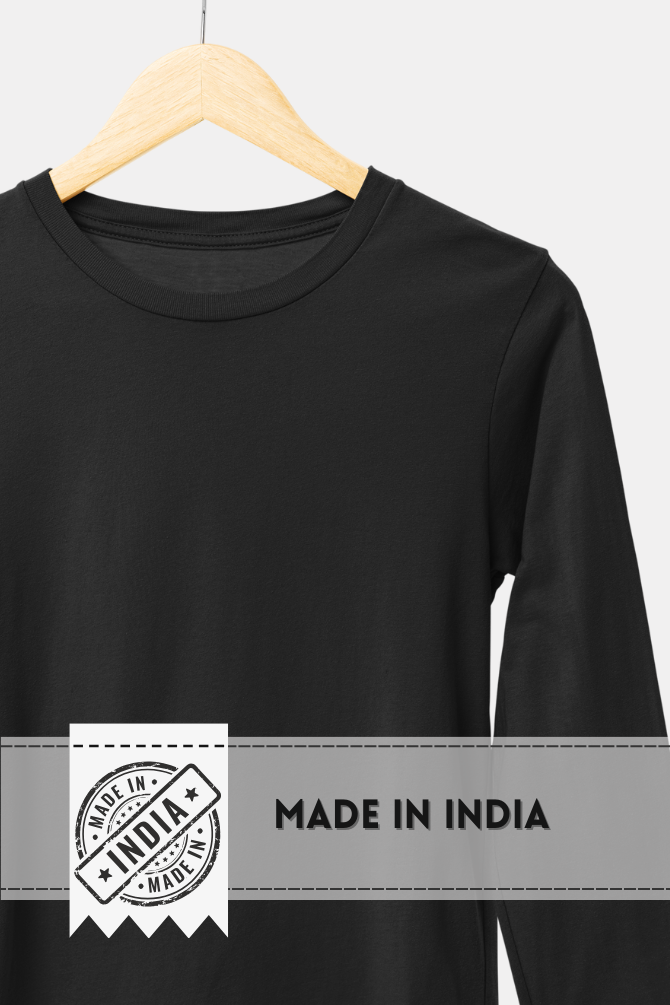 Black Full Sleeve T-Shirt For Women - WowWaves - 5