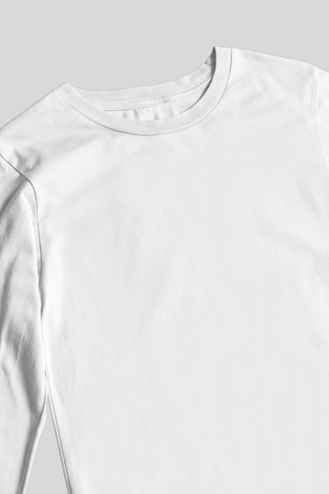 White Full Sleeve T-Shirt For Women - WowWaves - 3