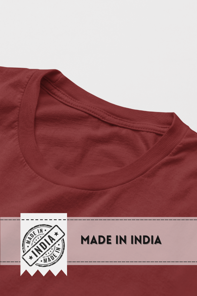 Brick Red T-Shirt For Women - WowWaves - 4