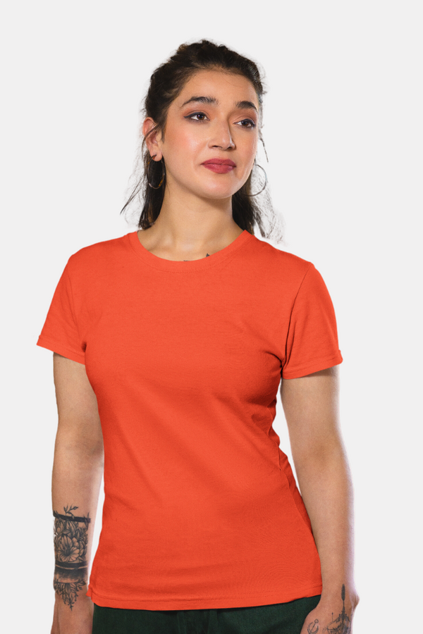 Orange T-Shirt For Women - WowWaves