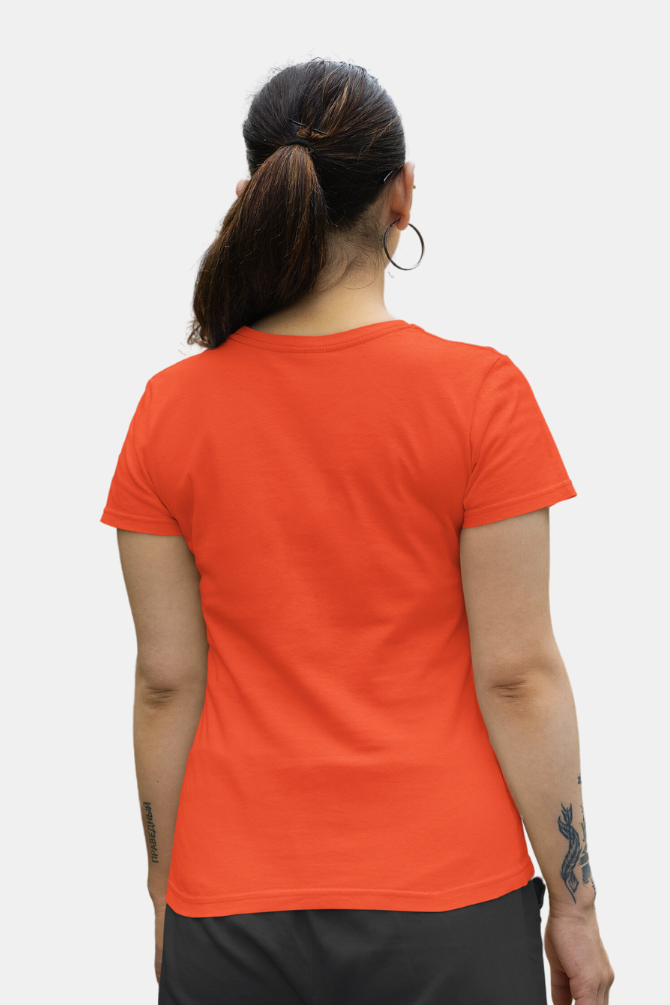 Orange T-Shirt For Women - WowWaves - 2