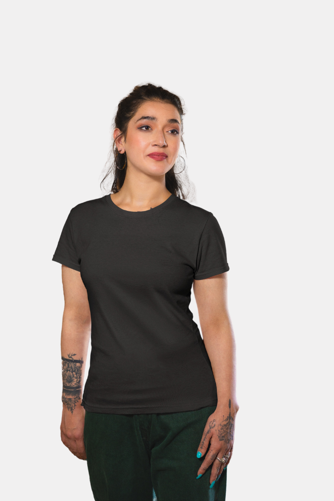 Black T-Shirt For Women - WowWaves - 2