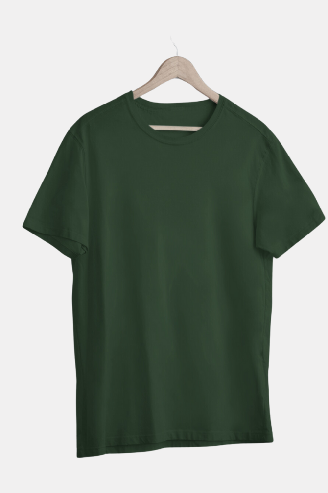 Bottle Green T-Shirt For Women - WowWaves - 1