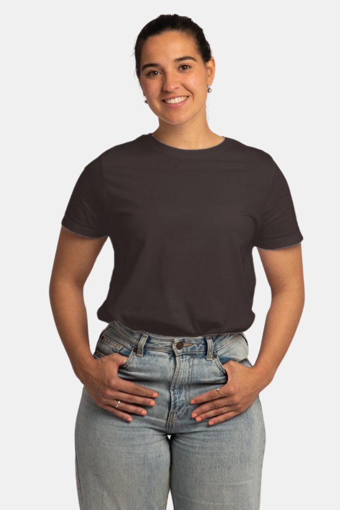 Coffee Brown T-Shirt For Women - WowWaves - 1