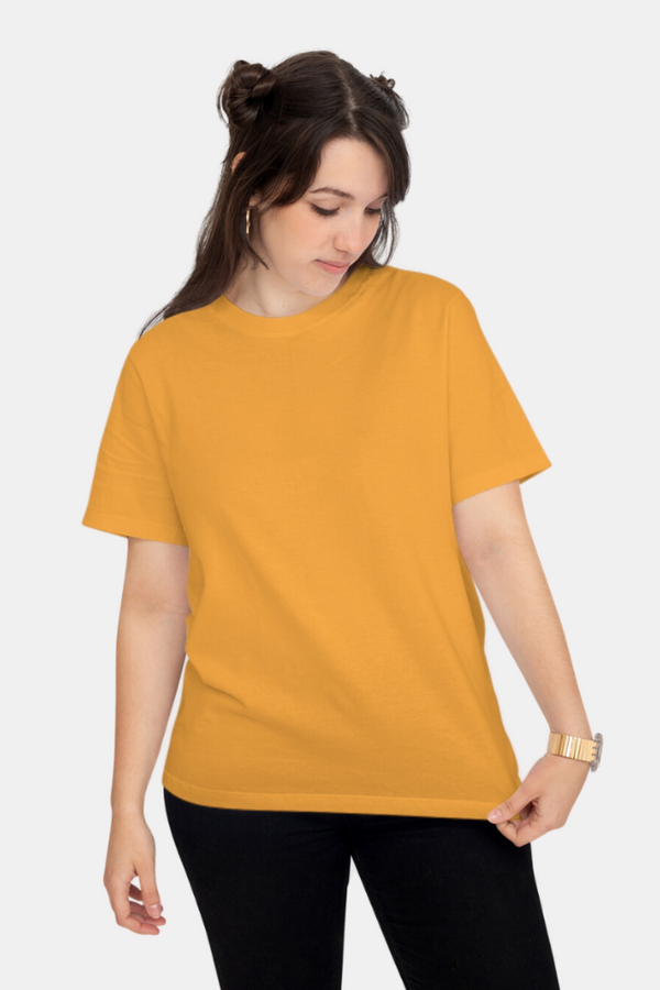 Golden Yellow T-Shirt For Women - WowWaves