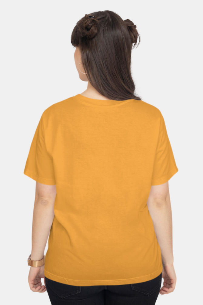 Golden Yellow T-Shirt For Women - WowWaves - 2