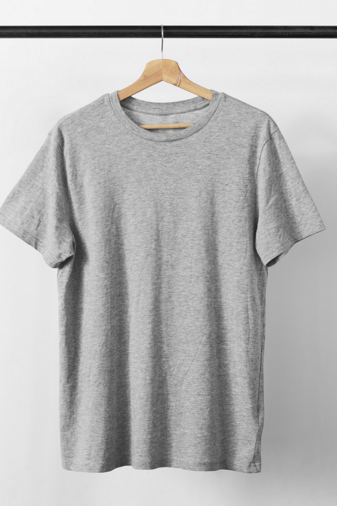 Grey Melange T-Shirt For Women - WowWaves - 3