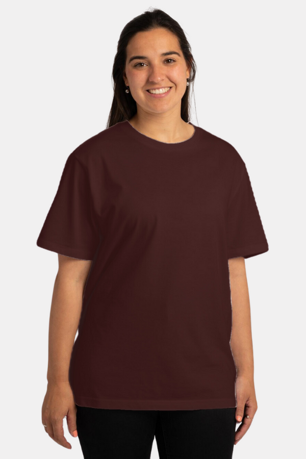 Maroon T-Shirt For Women - WowWaves