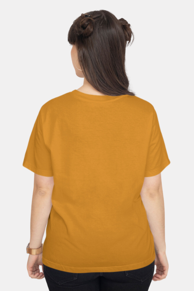 Mustard Yellow T-Shirt For Women - WowWaves - 2