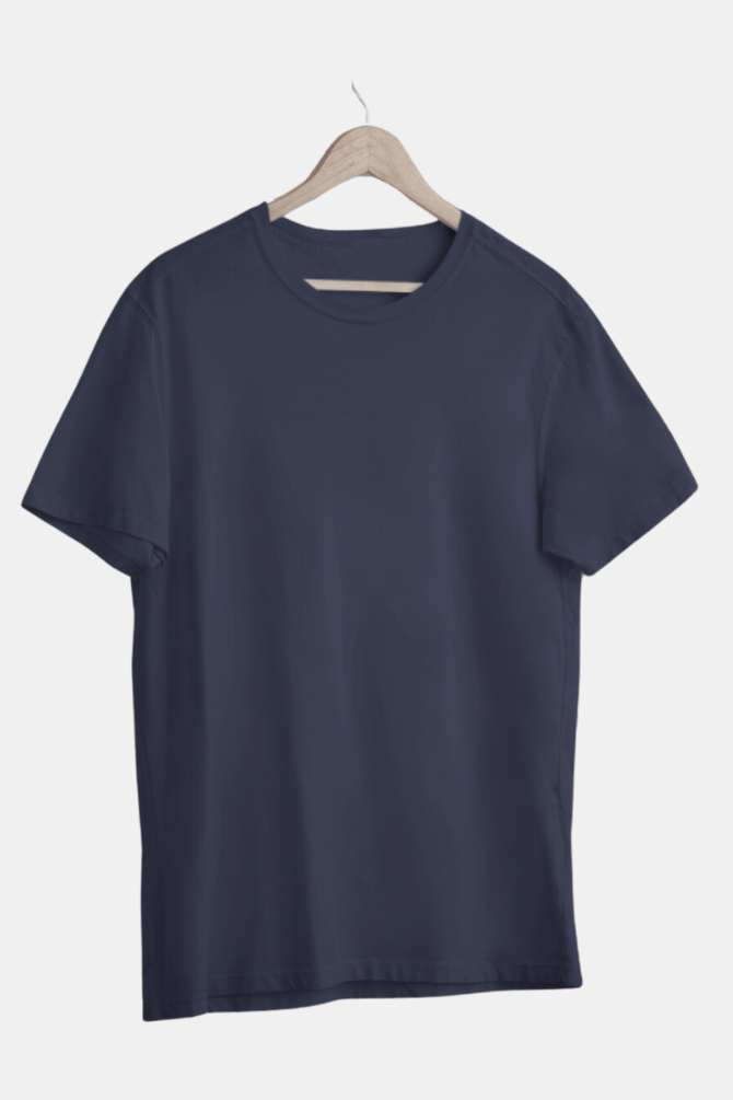 Navy Blue T-Shirt For Women - WowWaves - 3