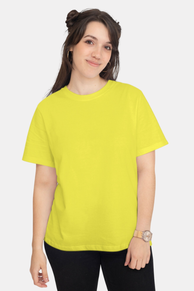 Bright Yellow T-Shirt For Women - WowWaves - 1
