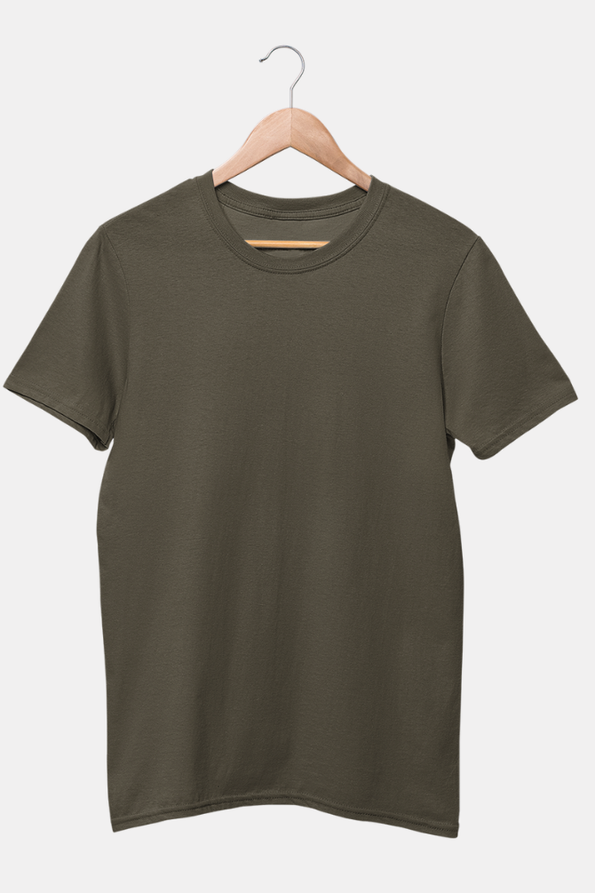 Olive Green T-Shirt For Women - WowWaves - 3