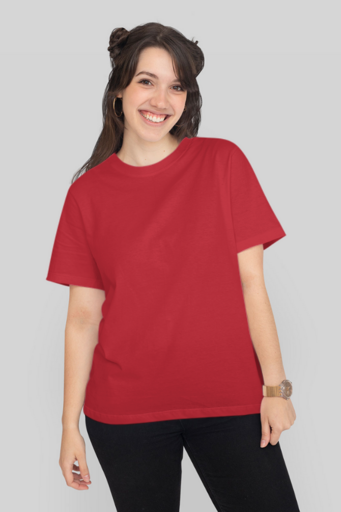 Red T-Shirt For Women - WowWaves - 1